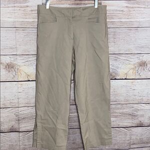 Barbara Lesser Fibers Wide Leg Capri Khaki
